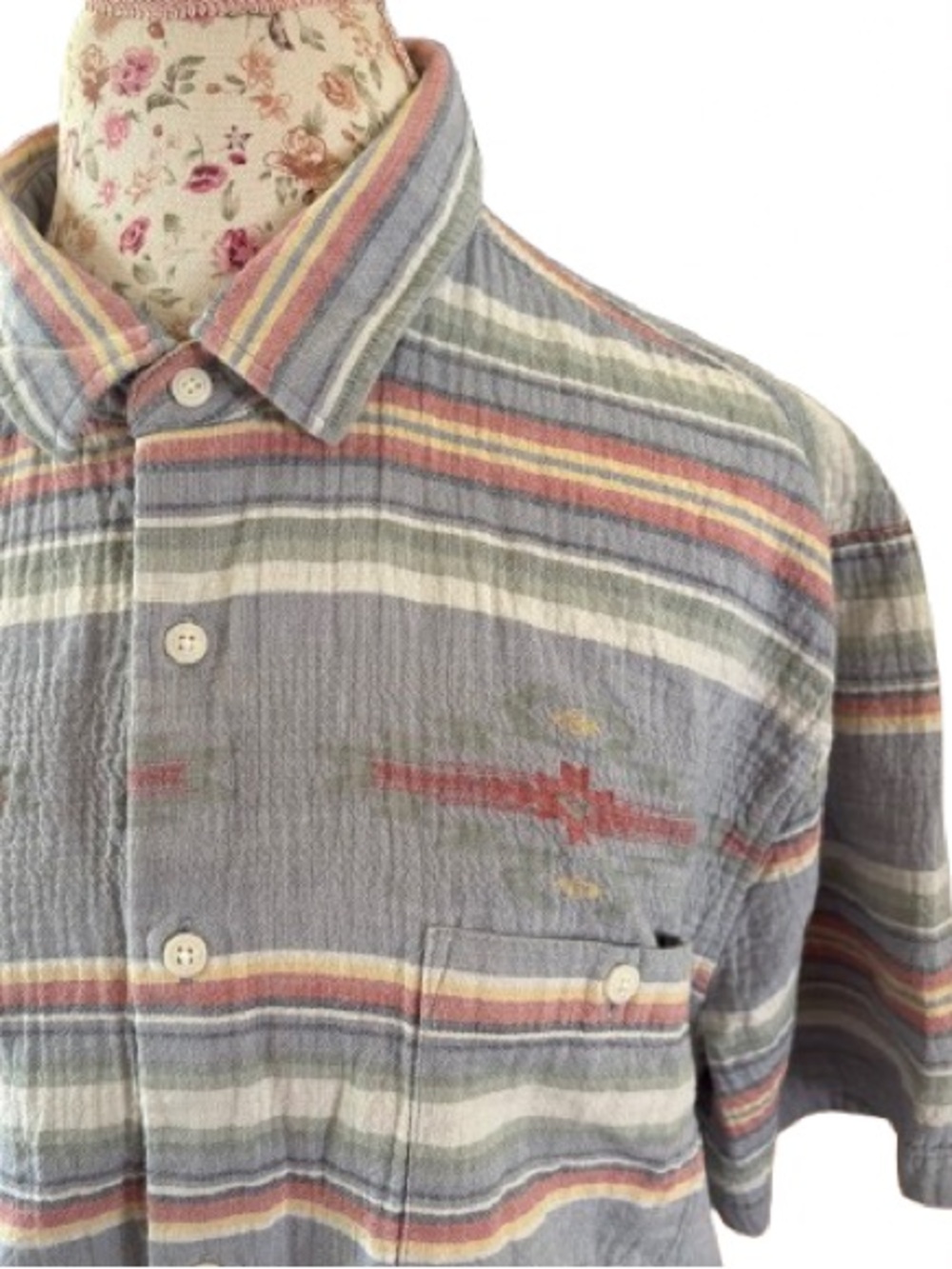 Faherty Doug Good Feather Morning Star Serape Gauze Shirt